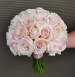 Buchet rotund de mireasa cu trandafiri B079 - imagine 3