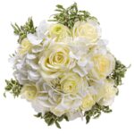 Buchet de mireasa cu hortensia si trandafiri B128