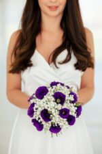 Buchet de mireasa cu lisianthus și gypsophila B148 - imagine 2