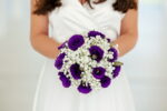 Buchet de mireasa cu lisianthus și gypsophila B148