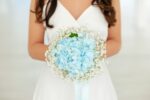 Buchet de mireasa cu hortensie si gypsophila B151
