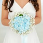 Buchet de mireasa cu hortensie si gypsophila B151