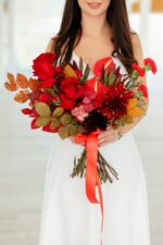 Buchet de mireasa rosu B152 - imagine 2
