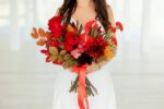 Buchet de mireasa rosu B152