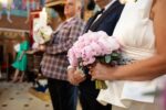 Buchet de mireasa din bujori roz B116