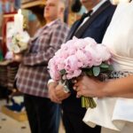 Buchet de mireasa din bujori roz B116