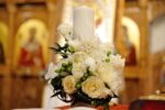 Lumanare de botez cu zambile, frezii si trandafiri LB050