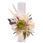 Lumanare de botez cu flori criogenate LB057