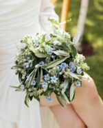 Buchet de cununie civilă din frunze de maslin si oxypetalum bleo CO061 - imagine 3