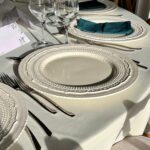 Farfurie suport albă cu model broderie LW62 - imagine 3
