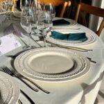 Farfurie suport albă cu model broderie LW62 - imagine 2