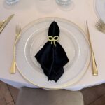 Șervet negru din catifea LW77
