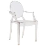 Scaun Ghost transparent cu brate LW52